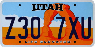 UT license plate Z307XU
