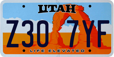 UT license plate Z307YF