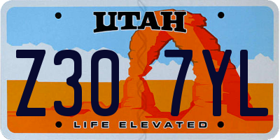 UT license plate Z307YL