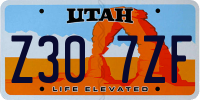 UT license plate Z307ZF