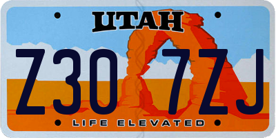 UT license plate Z307ZJ