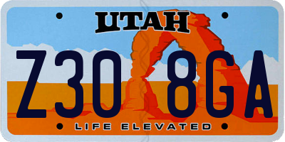 UT license plate Z308GA