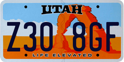 UT license plate Z308GF