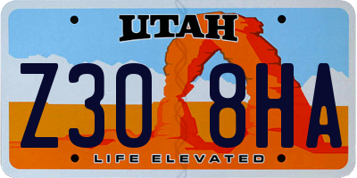 UT license plate Z308HA