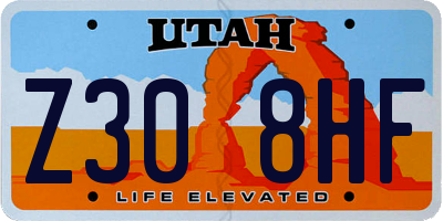 UT license plate Z308HF