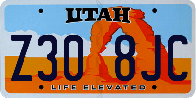 UT license plate Z308JC