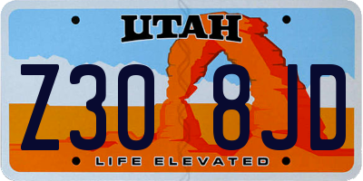 UT license plate Z308JD