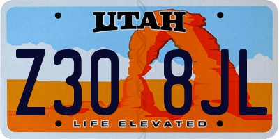 UT license plate Z308JL