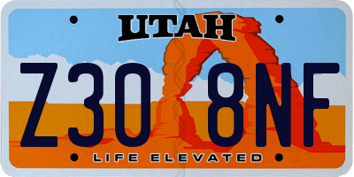 UT license plate Z308NF