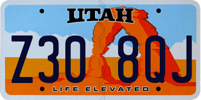 UT license plate Z308QJ