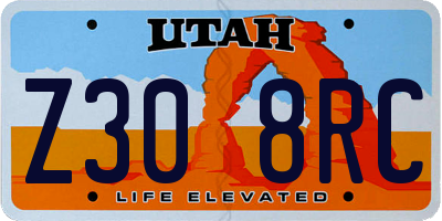 UT license plate Z308RC
