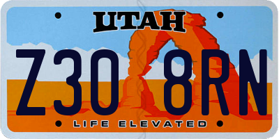 UT license plate Z308RN