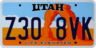 UT license plate Z308VK