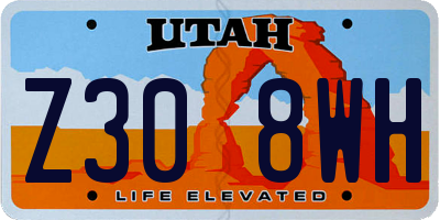 UT license plate Z308WH