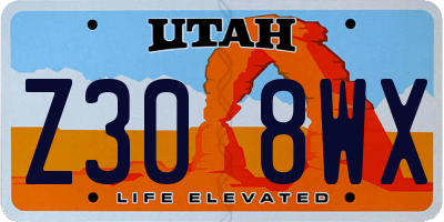 UT license plate Z308WX