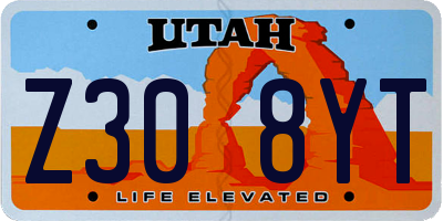 UT license plate Z308YT