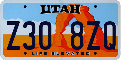 UT license plate Z308ZQ