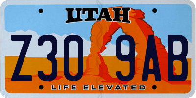 UT license plate Z309AB