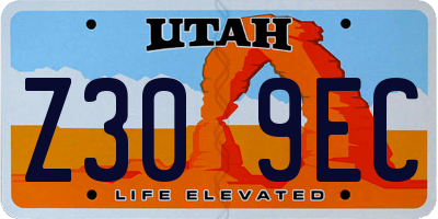 UT license plate Z309EC