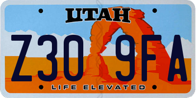 UT license plate Z309FA