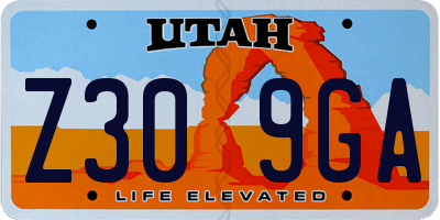 UT license plate Z309GA