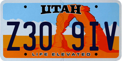 UT license plate Z309IV