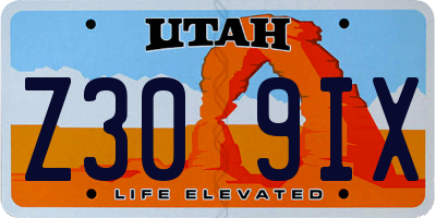UT license plate Z309IX