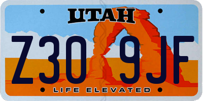 UT license plate Z309JF