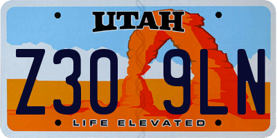 UT license plate Z309LN