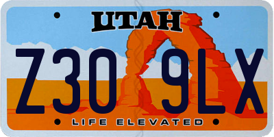 UT license plate Z309LX