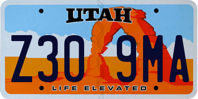 UT license plate Z309MA
