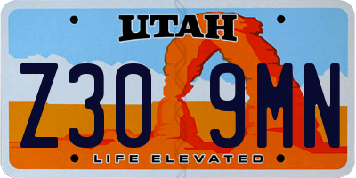 UT license plate Z309MN
