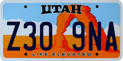 UT license plate Z309NA