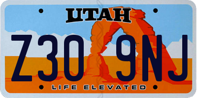 UT license plate Z309NJ