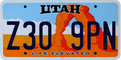 UT license plate Z309PN