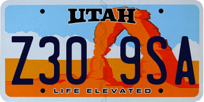 UT license plate Z309SA