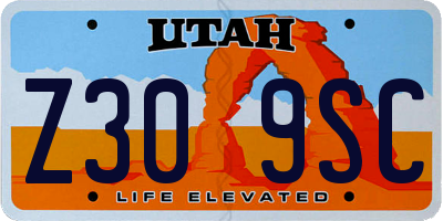UT license plate Z309SC