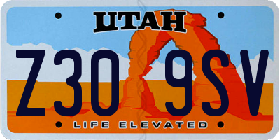 UT license plate Z309SV