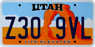 UT license plate Z309VL