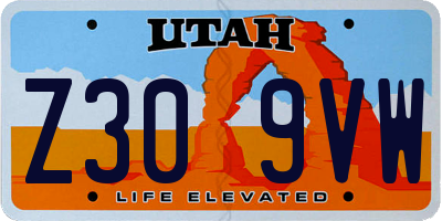 UT license plate Z309VW