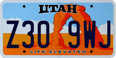 UT license plate Z309WJ