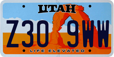 UT license plate Z309WW