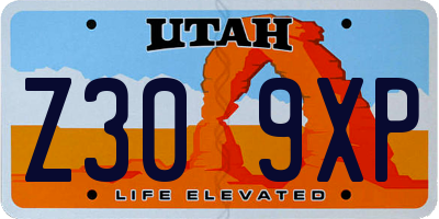 UT license plate Z309XP