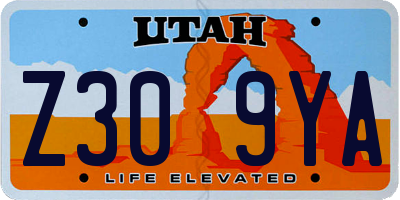 UT license plate Z309YA