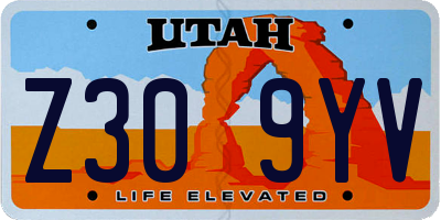 UT license plate Z309YV