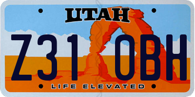 UT license plate Z310BH