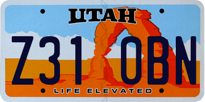 UT license plate Z310BN