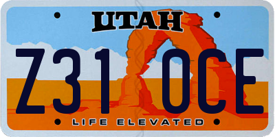 UT license plate Z310CE