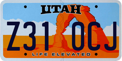 UT license plate Z310CJ