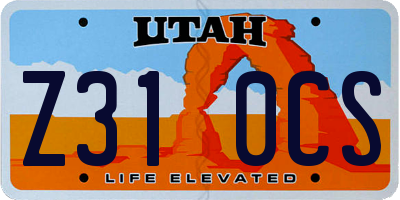 UT license plate Z310CS
